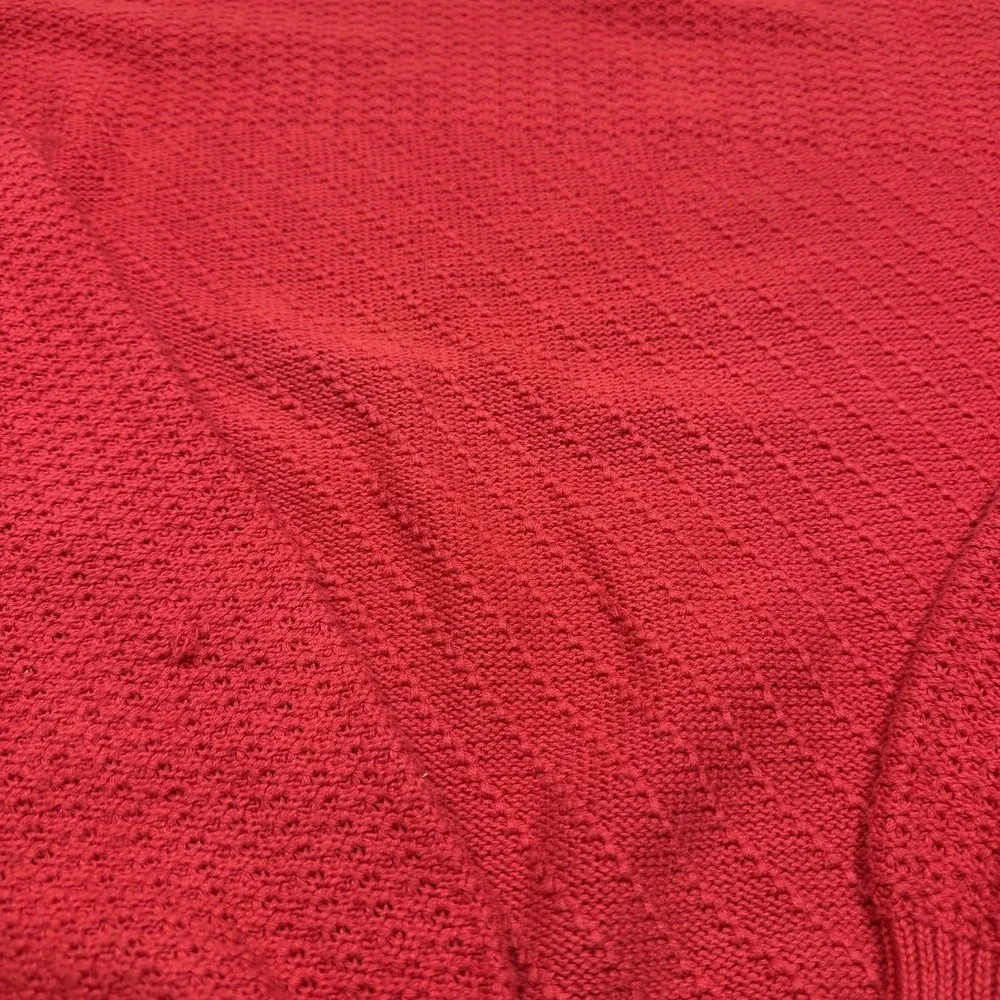Vintage Lake Harmony Rowing Club Sweater Mens Medium Red Knit Cotton USA 90s